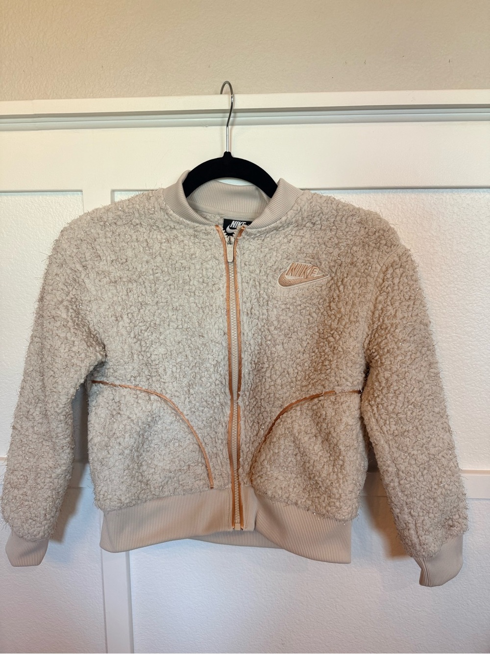 Nike Girl’s Cream Sherpa Zip Jacket